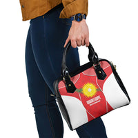 Guadeloupe Football Shoulder Handbag Allez Les Gwada Boys Red Color
