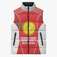 Guadeloupe Football Custom Sleeveless Puffer Jacket Allez Les Gwada Boys Red Color