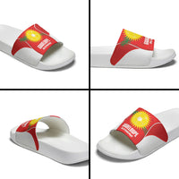 Guadeloupe Football Slide Sandals Allez Les Gwada Boys Red Color
