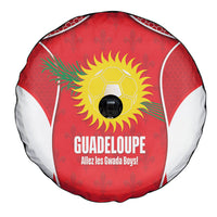 Guadeloupe Football Spare Tire Cover Allez Les Gwada Boys Red Color