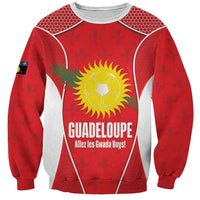 Guadeloupe Football Custom Sweatshirt Allez Les Gwada Boys Red Color