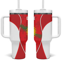 Guadeloupe Football Tumbler With Handle Allez Les Gwada Boys Red Color