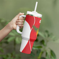 Guadeloupe Football Tumbler With Handle Allez Les Gwada Boys Red Color