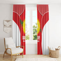 Guadeloupe Football Window Curtain Allez Les Gwada Boys Red Color