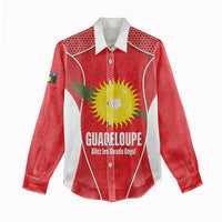 Guadeloupe Football Custom Women Casual Shirt Allez Les Gwada Boys Red Color