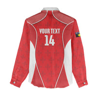 Guadeloupe Football Custom Women Casual Shirt Allez Les Gwada Boys Red Color