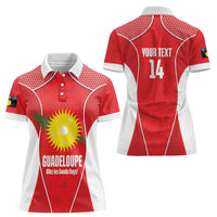 Guadeloupe Football Custom Women Polo Shirt Allez Les Gwada Boys Red Color
