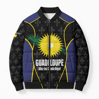 Guadeloupe Football Custom Bomber Puffer Jacket Allez Les Gwada Boys Flag Color