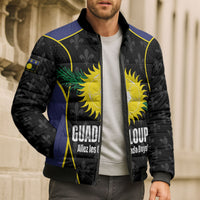 Guadeloupe Football Custom Bomber Puffer Jacket Allez Les Gwada Boys Flag Color