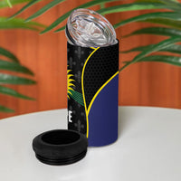 Guadeloupe Football 4 in 1 Can Cooler Tumbler Allez Les Gwada Boys Flag Color