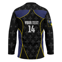 Guadeloupe Football Custom Hockey Jersey Allez Les Gwada Boys Flag Color
