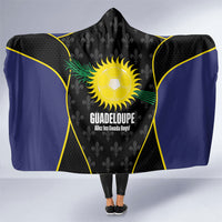 Guadeloupe Football Hooded Blanket Allez Les Gwada Boys Flag Color