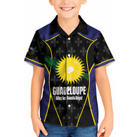 Guadeloupe Football Custom Kid Hawaiian Shirt Allez Les Gwada Boys Flag Color