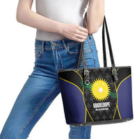 Guadeloupe Football Leather Tote Bag Allez Les Gwada Boys Flag Color