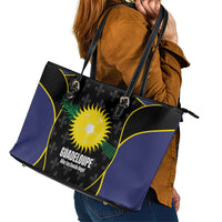 Guadeloupe Football Leather Tote Bag Allez Les Gwada Boys Flag Color