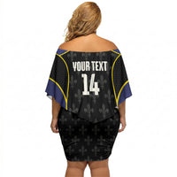 Guadeloupe Football Custom Off Shoulder Short Dress Allez Les Gwada Boys Flag Color