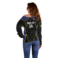 Guadeloupe Football Custom Off Shoulder Sweater Allez Les Gwada Boys Flag Color