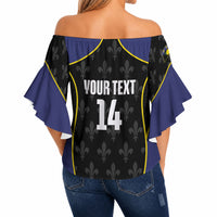 Guadeloupe Football Custom Off Shoulder Wrap Waist Top Allez Les Gwada Boys Flag Color