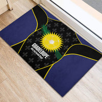 Guadeloupe Football Rubber Doormat Allez Les Gwada Boys Flag Color