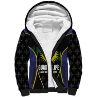 Guadeloupe Football Custom Sherpa Hoodie Allez Les Gwada Boys Flag Color