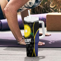 Guadeloupe Football Tumbler With Handle Allez Les Gwada Boys Flag Color