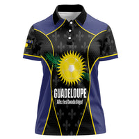 Guadeloupe Football Custom Women Polo Shirt Allez Les Gwada Boys Flag Color