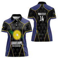 Guadeloupe Football Custom Women Polo Shirt Allez Les Gwada Boys Flag Color