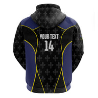 Guadeloupe Football Custom Zip Hoodie Allez Les Gwada Boys Flag Color