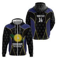 Guadeloupe Football Custom Zip Hoodie Allez Les Gwada Boys Flag Color