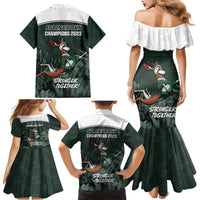South Africa Rugby Family Matching Mermaid Dress and Hawaiian Shirt Springboks 4th Champions World Cup Proud Bokke - Wonder Print Shop