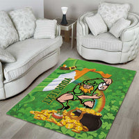 Personalised Ireland Rugby 2025 Area Rug Irish Leprechaun Saint Patrick's Day