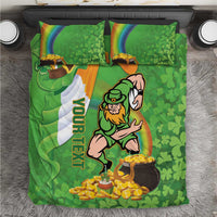 Personalised Ireland Rugby 2025 Bedding Set Irish Leprechaun Saint Patrick's Day