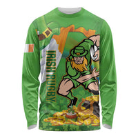 Personalised Ireland Rugby 2025 Long Sleeve Shirt Irish Leprechaun Saint Patrick's Day - Wonder Print Shop