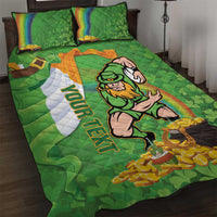 Personalised Ireland Rugby 2025 Quilt Bed Set Irish Leprechaun Saint Patrick's Day - Wonder Print Shop