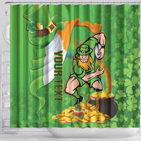 Personalised Ireland Rugby 2025 Shower Curtain Irish Leprechaun Saint Patrick's Day - Wonder Print Shop