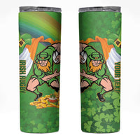 Personalised Ireland Rugby 2025 Skinny Tumbler Irish Leprechaun Saint Patrick's Day - Wonder Print Shop