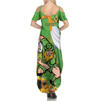 Personalised Ireland Rugby 2025 Summer Maxi Dress Irish Leprechaun Saint Patrick's Day - Wonder Print Shop