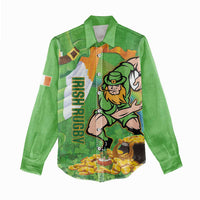 Personalised Ireland Rugby 2025 Women Casual Shirt Irish Leprechaun Saint Patrick's Day - Wonder Print Shop