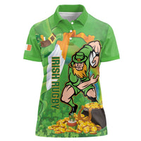 Personalised Ireland Rugby 2025 Women Polo Shirt Irish Leprechaun Saint Patrick's Day - Wonder Print Shop