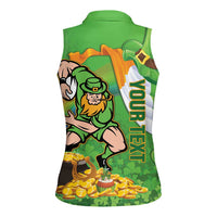 Personalised Ireland Rugby 2025 Women Sleeveless Polo Shirt Irish Leprechaun Saint Patrick's Day - Wonder Print Shop