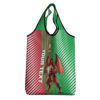 Custom Wales Rugby 2025 Grocery Bag Go Welsh Dragon Sporty Style