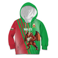 Custom Wales Rugby 2025 Kid Hoodie Go Welsh Dragon Sporty Style - Wonder Print Shop