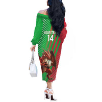Custom Wales Rugby 2025 Off The Shoulder Long Sleeve Dress Go Welsh Dragon Sporty Style - Wonder Print Shop