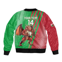 Custom Wales Rugby 2025 Sleeve Zip Bomber Jacket Go Welsh Dragon Sporty Style - Wonder Print Shop