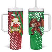 Custom Wales Rugby 2025 Tumbler With Handle Go Welsh Dragon Sporty Style - Wonder Print Shop