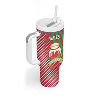 Custom Wales Rugby 2025 Tumbler With Handle Go Welsh Dragon Sporty Style - Wonder Print Shop