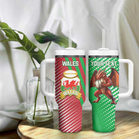 Custom Wales Rugby 2025 Tumbler With Handle Go Welsh Dragon Sporty Style - Wonder Print Shop