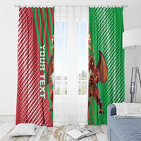 Custom Wales Rugby 2025 Window Curtain Go Welsh Dragon Sporty Style - Wonder Print Shop