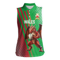 Custom Wales Rugby 2025 Women Sleeveless Polo Shirt Go Welsh Dragon Sporty Style - Wonder Print Shop