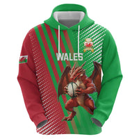 Custom Wales Rugby 2025 Zip Hoodie Go Welsh Dragon Sporty Style - Wonder Print Shop